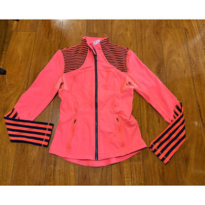 Women's Lululemon Athletica Coral Navy Striped Jacket Size 6